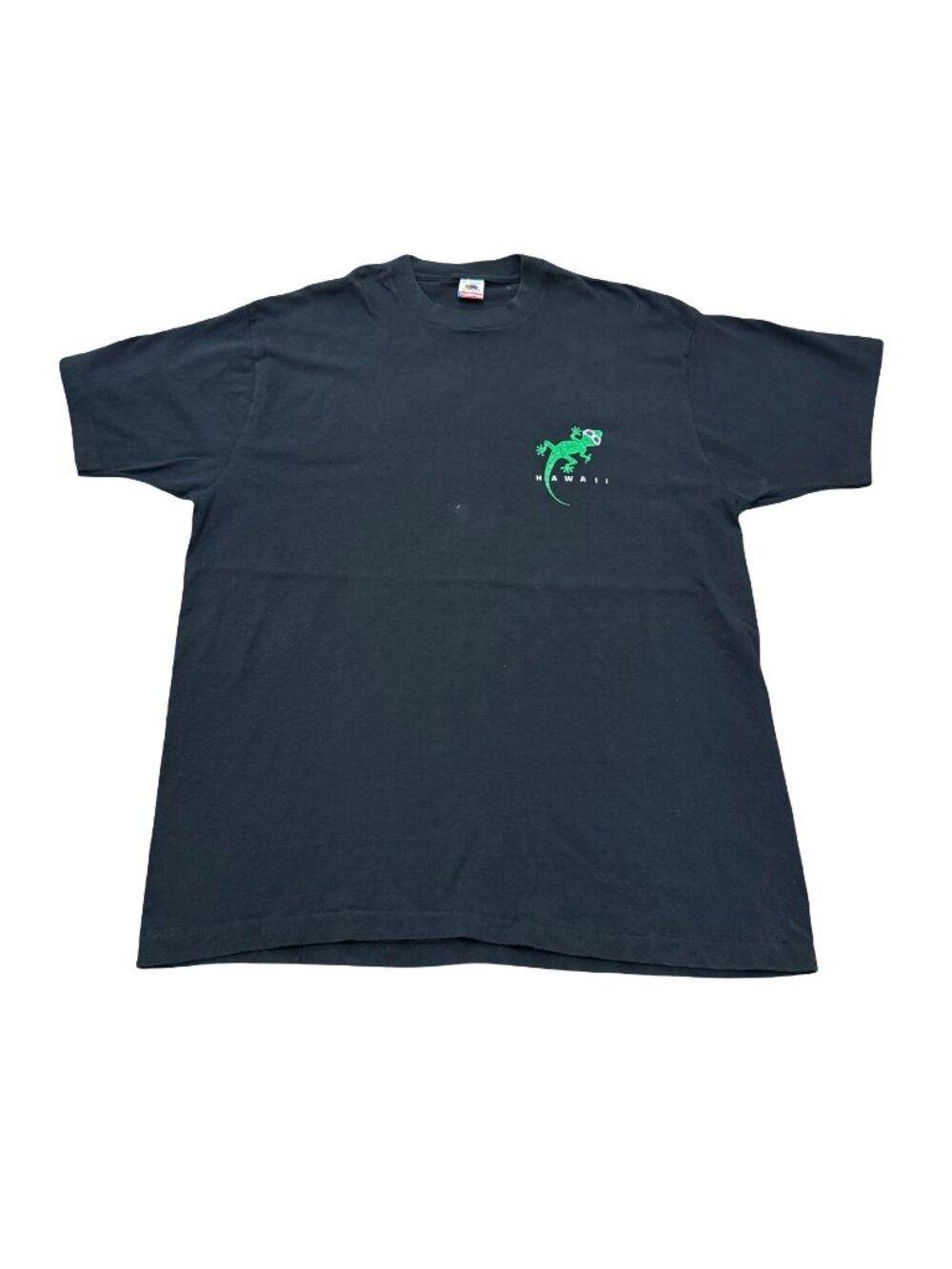 Vintage 1990s Gecko Hawaii Single Stitch Black T Shirt Made in USA